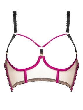 Edge o' Beyond Barbi Fuchsia Cupless Ouvert Bra EOB 5
